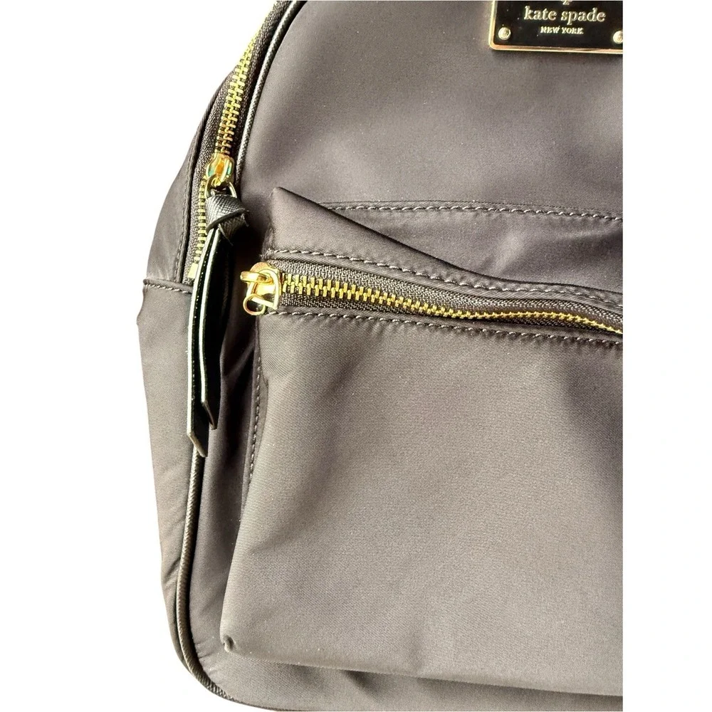 kate spade black nylon mini backpack with gold hardware